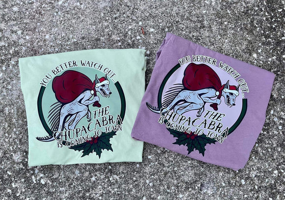 You Better Watch Out Chupacabra Adult Pastel Tee
