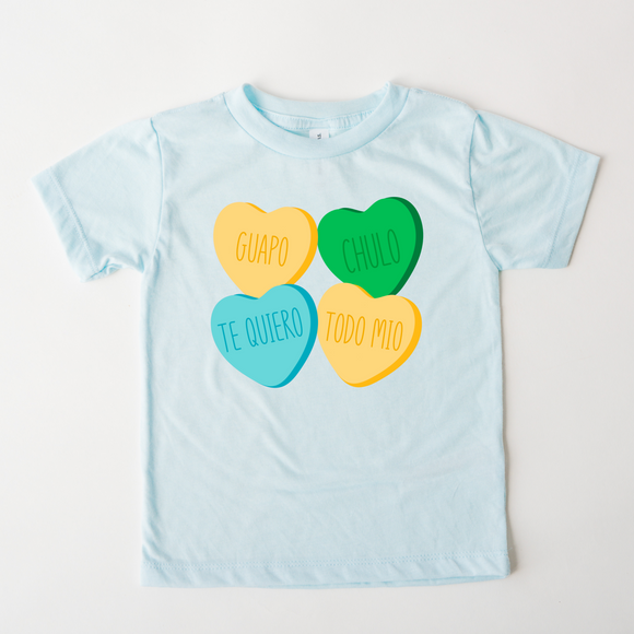 Spanish Conversation Hearts (Version 2) Kids Tee
