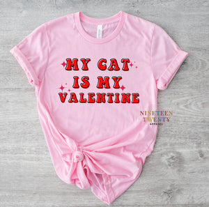 My Cat Is My Valentine Adult Tee