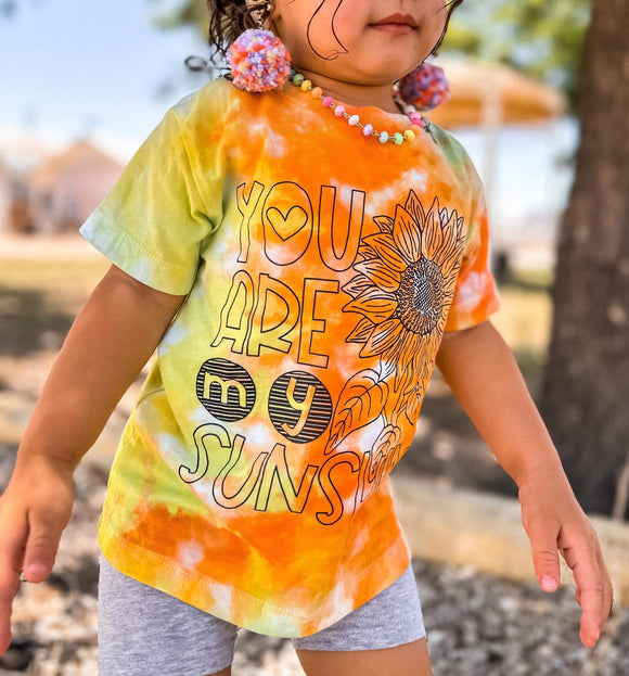 Tie Dye You Are My Sunshine Kids Ready To Ship Tee